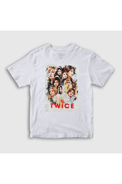 Presmono Tricou unisex pentru copii Poster alb V2 K-pop Twice281439tt