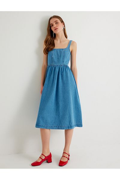 Koton X Tuba Unsal - Rochie Midi Denim