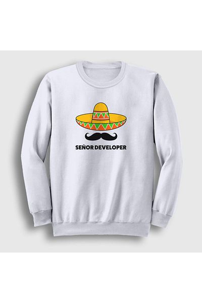Presmono Φούτερ Unisex White Senior Developer Software 339010 ττ