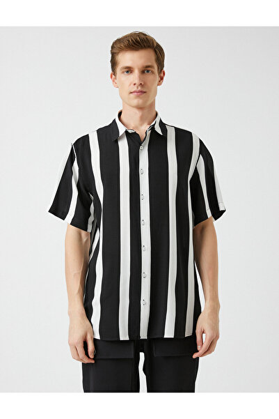 Koton Cămașă cu mânecă scurtă în dungi