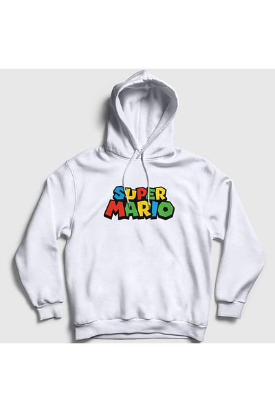 Presmono Φούτερ με κουκούλα Unisex White Logo Game Super Mario 324651 ττ