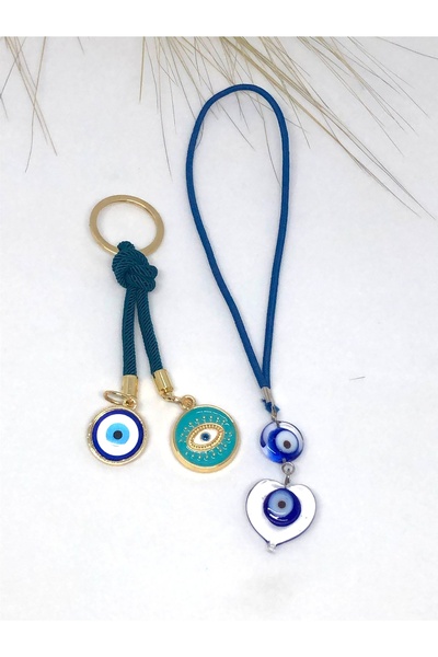 Azrua Ornament auto din sticlă în formă de inimă, amuletă auto și set breloc ...