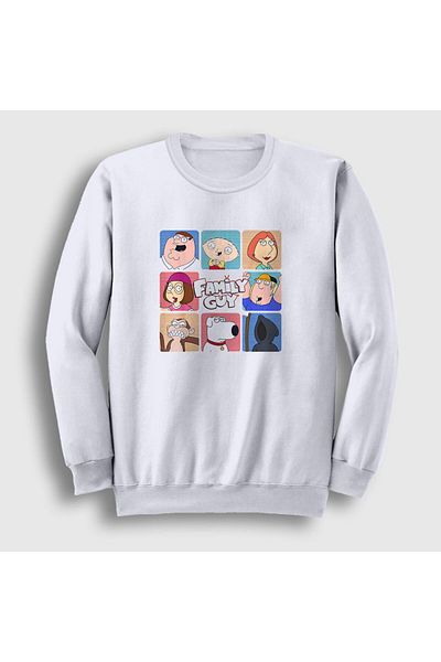 Presmono Unisex Λευκή αφίσα Family Guy Φούτερ 300870 ττ