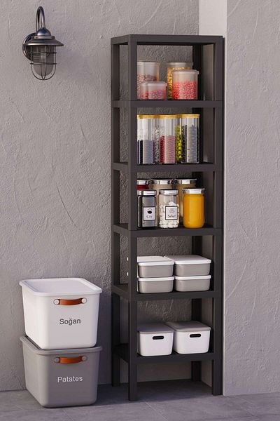 Trend Maison Organizator modular multifuncțional cu 6 niveluri, raft de bucătărie și dulap pentru alimente, ghiveci decorativ pentru flori