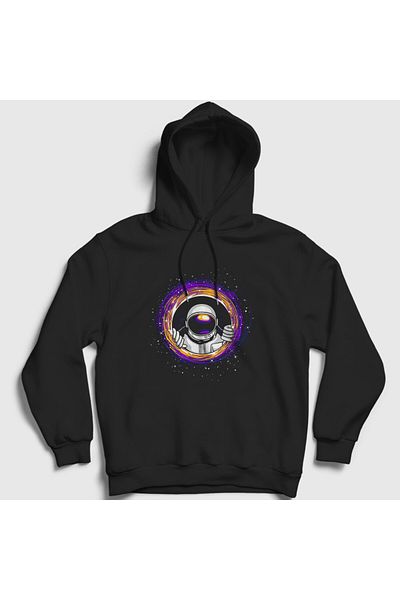 Presmono Φούτερ Unisex Wormhole Astronaut με μαύρη κουκούλα - 290201 ττ