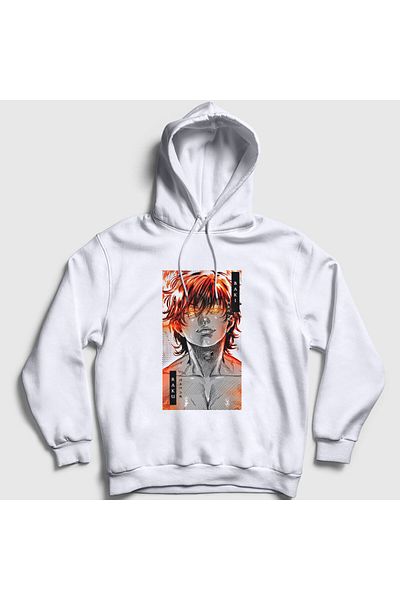Presmono Φούτερ με κουκούλα Unisex White Fire Anime Hanma Baki 317647 ττ