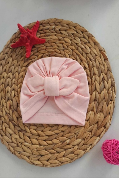 diamondstar Düz Renk Fiyonklu Bebek Bonesi Set