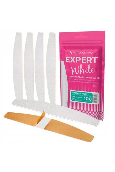 STALEKS Manikür Metal Taban Yumuşak Yarımay Yedek Zımpara 100 Grit 30lu