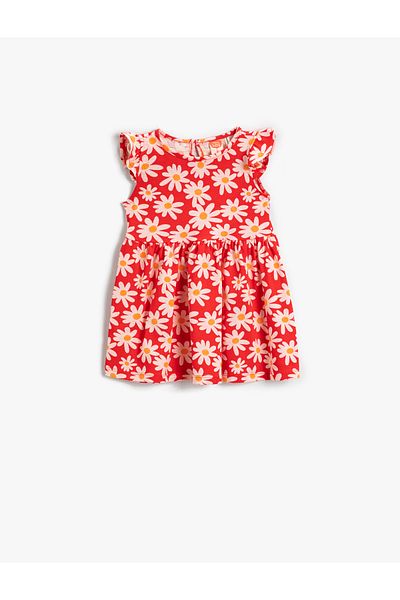 Koton Short Sleeve Floral Print Dress