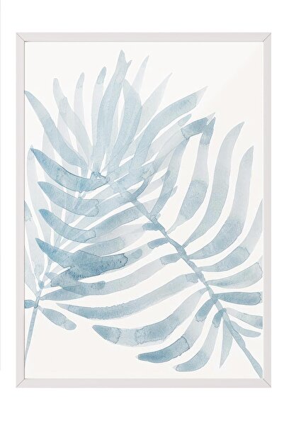 Postifull Watercolor Leaf Framed Painting, White Frame and Poster, Wall Painting Comfort Series No:108538