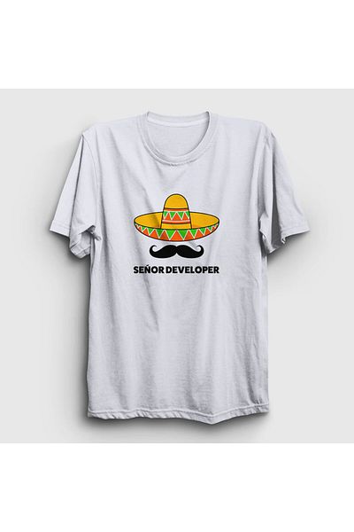 Presmono Μπλουζάκι Unisex White Senior Developer Software 338843 ττ