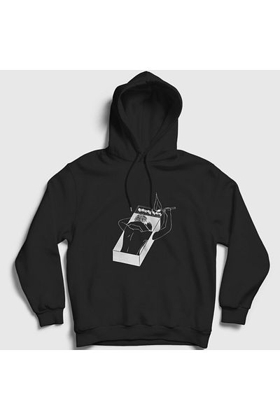 Presmono Φούτερ με κουκούλα Unisex Black Match Lovers για την Ημέρα του Αγίου Βαλεντίνου 285180 ττ