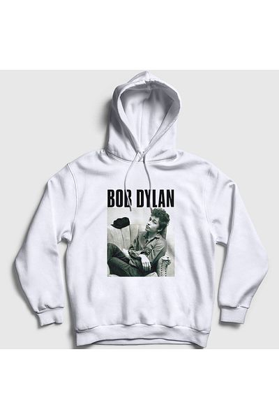 Presmono Φούτερ με κουκούλα Unisex Λευκό Πορτρέτο Bob Dylan 301573 ττ