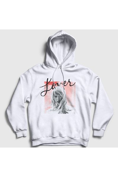 Presmono Φούτερ Unisex White Lover Taylor Swift με κουκούλα 311947 ττ