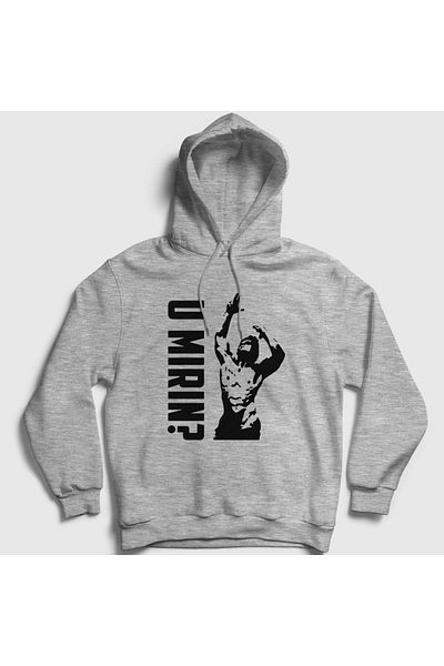 Presmono Φούτερ με κουκούλα Unisex Grey U Mirin Gym Fitness Zyzz 327658 ττ