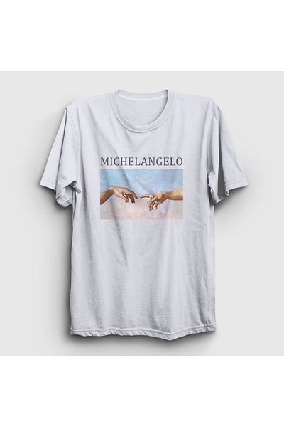 Presmono Μπλουζάκι Unisex White Creation Of Adam Creation Michelangelo 302888 ττ
