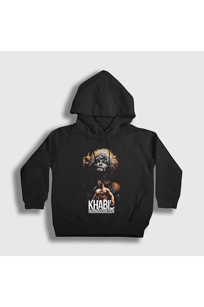 Presmono Унисекс детски черен Champion UFC Khabib Nurmagomedov суитшърт с качулка 310282tt