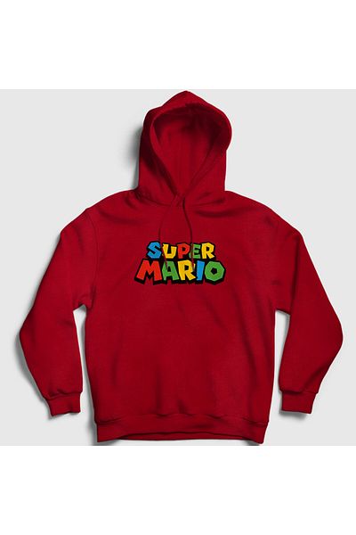 Presmono Унисекс суитшърт с качулка и червено лого на играта Super Mario 324651tt