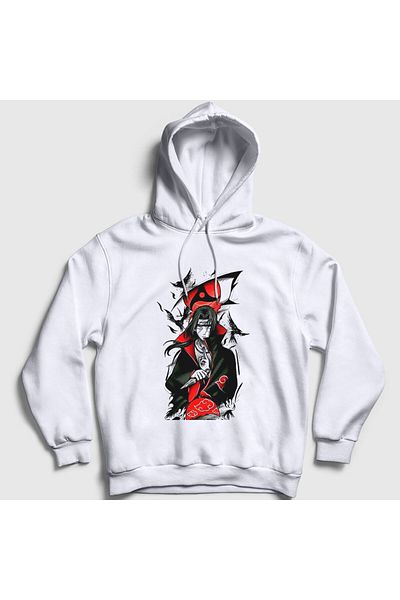 Presmono Unisex Λευκό Genjutsu Uchiha Itachi Anime Naruto Φούτερ με κουκούλα 317787 ττ