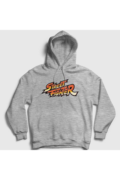 Presmono Φούτερ με κουκούλα Unisex Grey Logo Game Street Fighter 324231 ττ