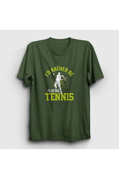 Presmono Μπλουζάκι Unisex Khaki I Rather Play Sports Tennis Tennis 334680 ττ