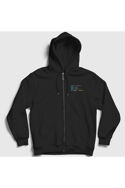 Presmono Унисекс черен суитшърт с качулка и цип Select From Closet Developer Software Developer 338830tt