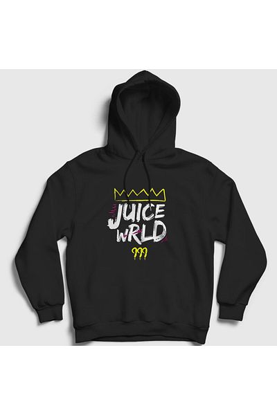 Presmono Crown Juice Wrld унисекс черен суичър с качулка - 302543tt