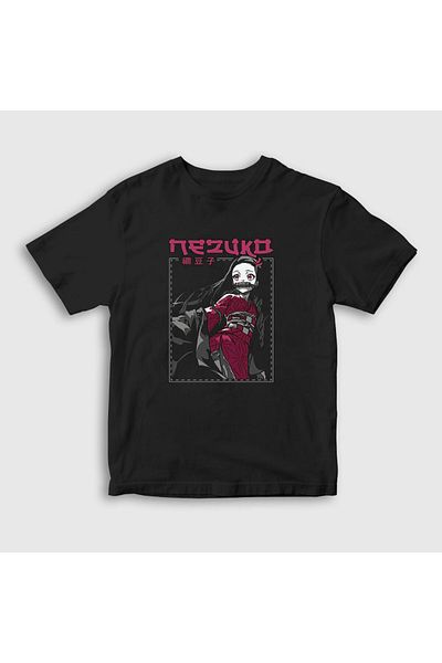 Presmono Tricou unisex pentru copii Anime Demon Slayer Nezuko Kamado V2 - negru, Kimetsu No Yaiba 308187 tt