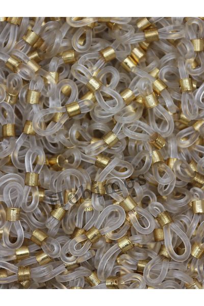 Hobimos 50 Pieces Eyeglasses Lanyard Apparatus - Lacquer Coated Gold Metal Link Eyeglasses Chain Apparatus