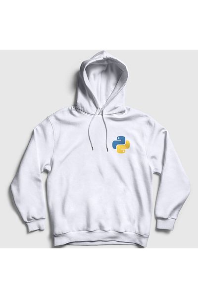 Presmono Φούτερ με κουκούλα Unisex White Logo Python Developer Software 336462 ττ
