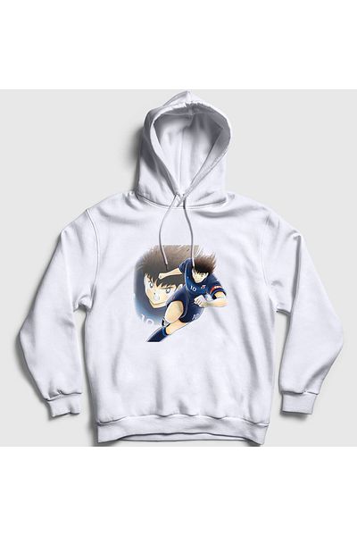 Presmono Unisex Λευκό Ποδόσφαιρο Anime Captain Captain Tsubasa Φούτερ με κουκούλα 320911 ττ