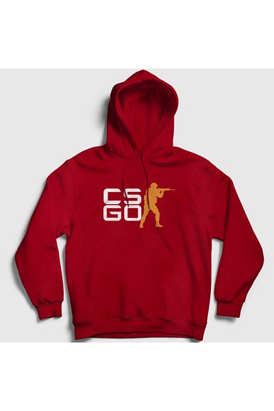 Presmono Унисекс суитшърт с качулка и червено лого на играта Counter Strike Cs Go 323667tt