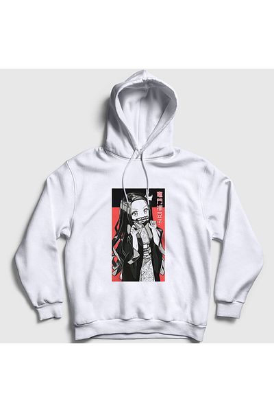 Presmono Unisex Λευκό Nezuko Kamado V3 Anime Demon Slayer Kimetsu No Yaiba Φούτερ με κουκούλα 308350 ττ
