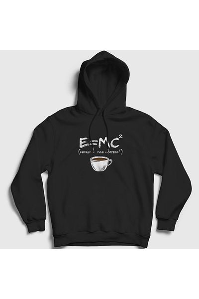 Presmono Унисекс черен суитшърт с качулка Emc2 Science Albert Einstein 332507tt