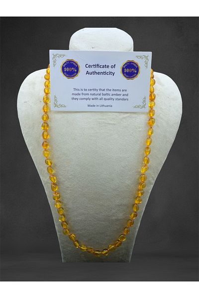 BOJI Unisex Adult Health Care Necklace - Drop and Amber Detail