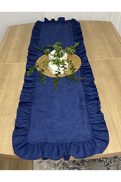 LILYUM Βελούδινη υφή Ανέμελο βολάν Runner 40x140 εκ