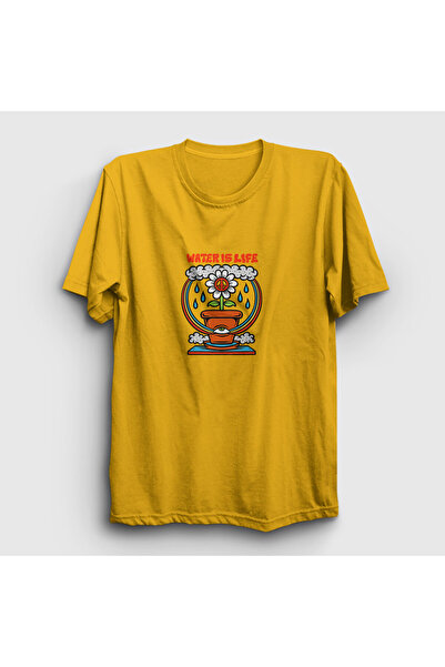 Presmono Unisex žuta voda je životni cvet T-shirt 289190tt