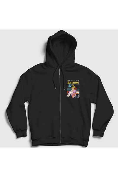 Presmono Φούτερ με κουκούλα Unisex Black Future Nostalgia Dua Lipa με φερμουάρ 321060 ττ