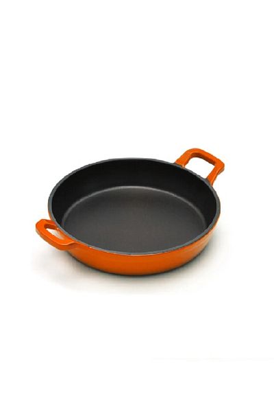 Silver Orange 20cm Iron Casting Pan