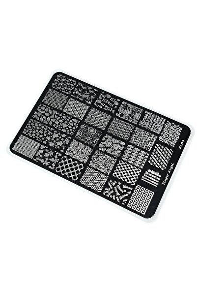 aba nails Nail Art Stamping Baskı Plakası Büyük Boy Xl F04