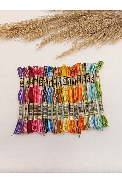 Dmc Muline Marbled Yarn Set with 17 Colors