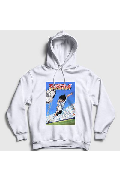 Presmono Φούτερ με κουκούλα Unisex White Shoot Football Anime Captain Captain Tsubasa 326851 ττ