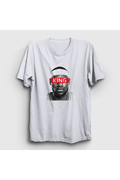 Presmono Unisex beli kralj Lebron Džejms košarkaška lopta T-shirt 295850tt