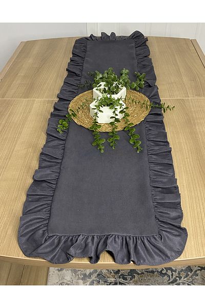 LILYUM Alergător cu volane fără griji texturat catifea 40x140 Cm
