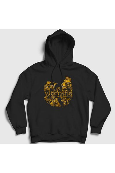 Presmono Унисекс суитшърт с качулка и черно лого V3 Wu Tang Clan 303910tt