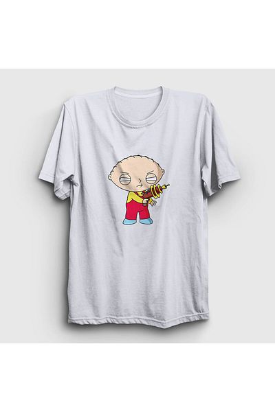 Presmono Μπλουζάκι Unisex White Gun Stewie Griffin Family Guy 300258 ττ
