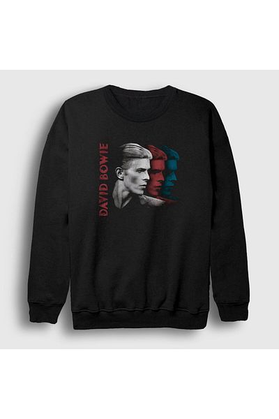 Presmono Unisex Μαύρο πολύχρωμο φούτερ David Bowie 301791 ττ