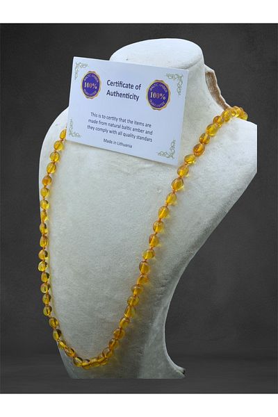 BOJI Unisex Adult Health Care Necklace - Drop and Amber Detail
