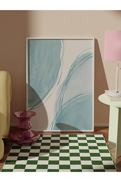 Postifull Pictură înrămată cu forme în acuarelă, cadru alb și poster, pictură de perete seria Comfort NR:108539