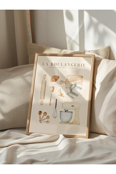 Postifull La Boulangerie No2 Çerçeveli Tablo, Ahşap Çerçeve ve Poster, Duvar Tablosu Comfort Serisi NO:108563